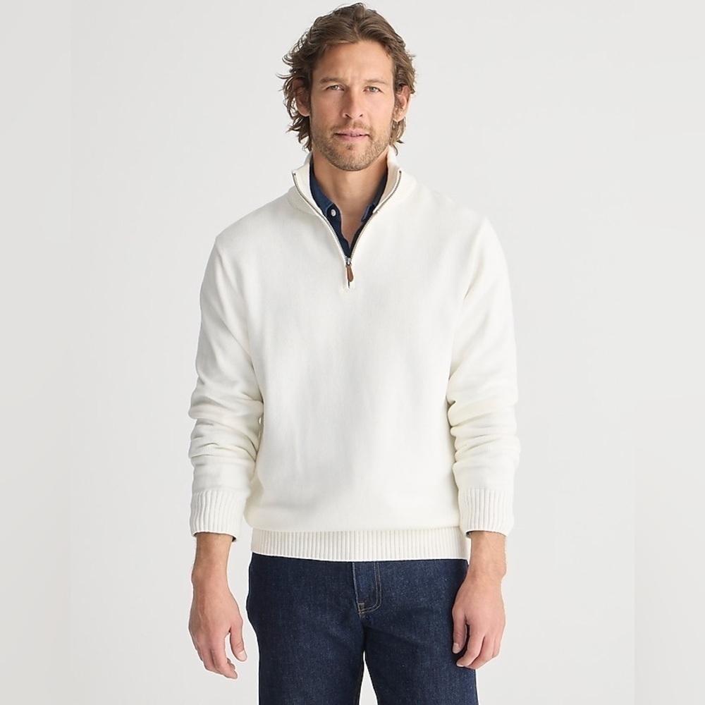 J Crew Heritage cotton half-zip sweater BT793